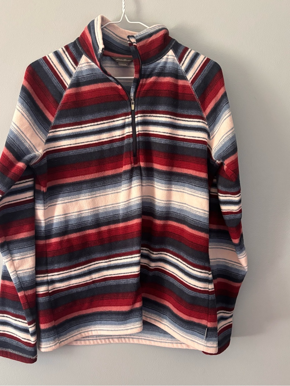 Eddie Bauer Fleece Qtr Zip Pullover. Medium Women’s. Striped